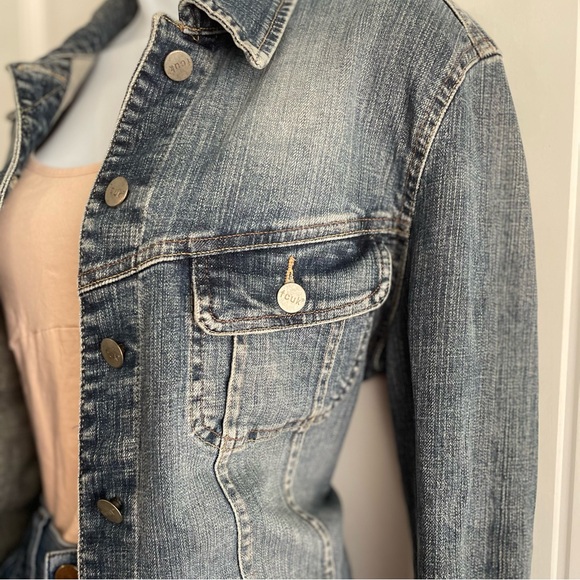 French Connection UK (FCUK) Jean Jacket w/ Button Cuff Sleeves Sz Medium - Picture 3 of 6
